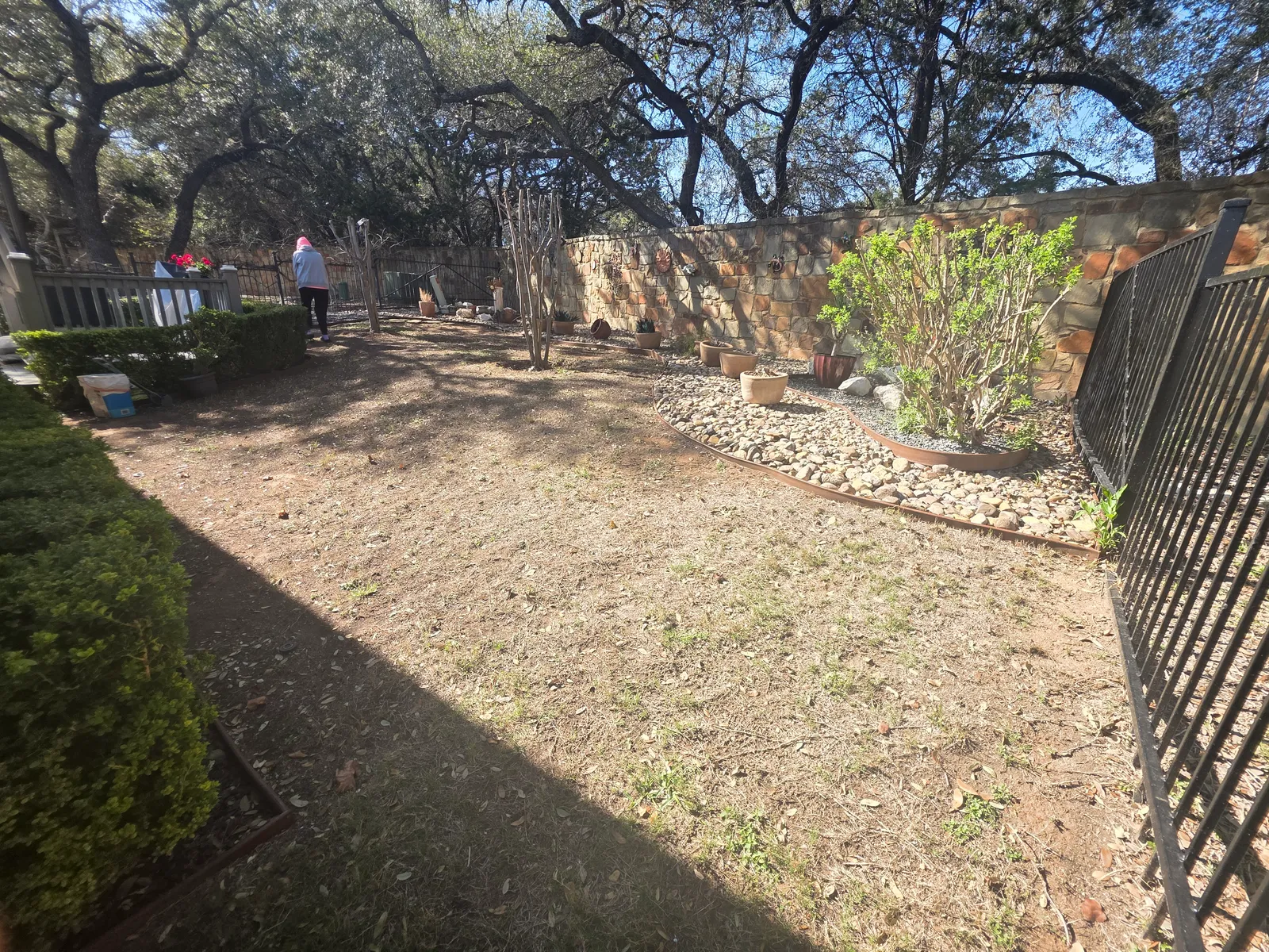 Cleared backyard area before new patio and landscape installation